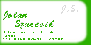 jolan szurcsik business card